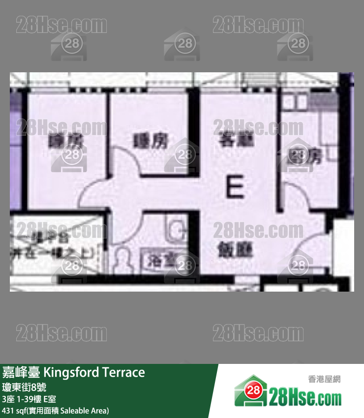 嘉峰台 3座 6楼 E室 平面图