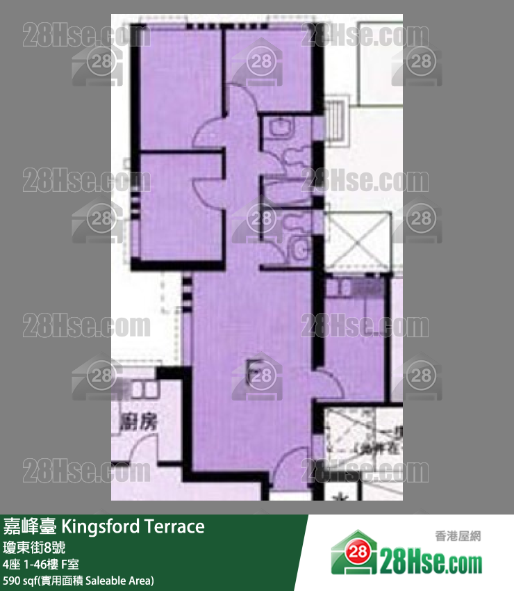 嘉峰台 4座36楼 F室 平面图