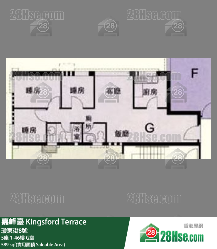 嘉峰台 5座12楼 G室 平面图