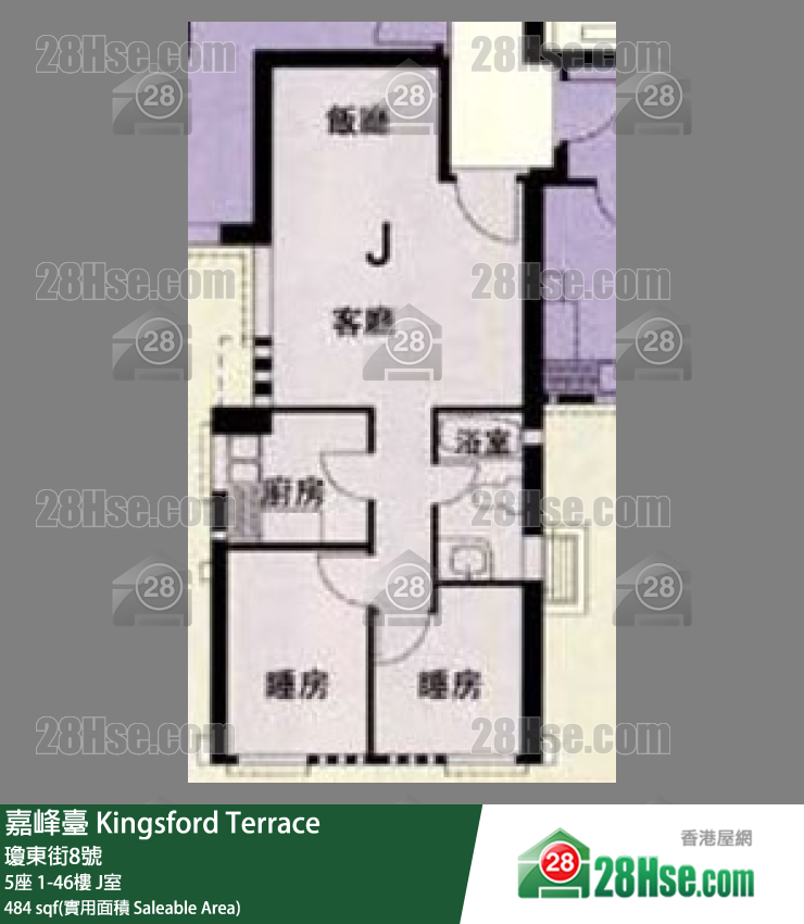 嘉峰臺 5座22樓 J室 平面圖