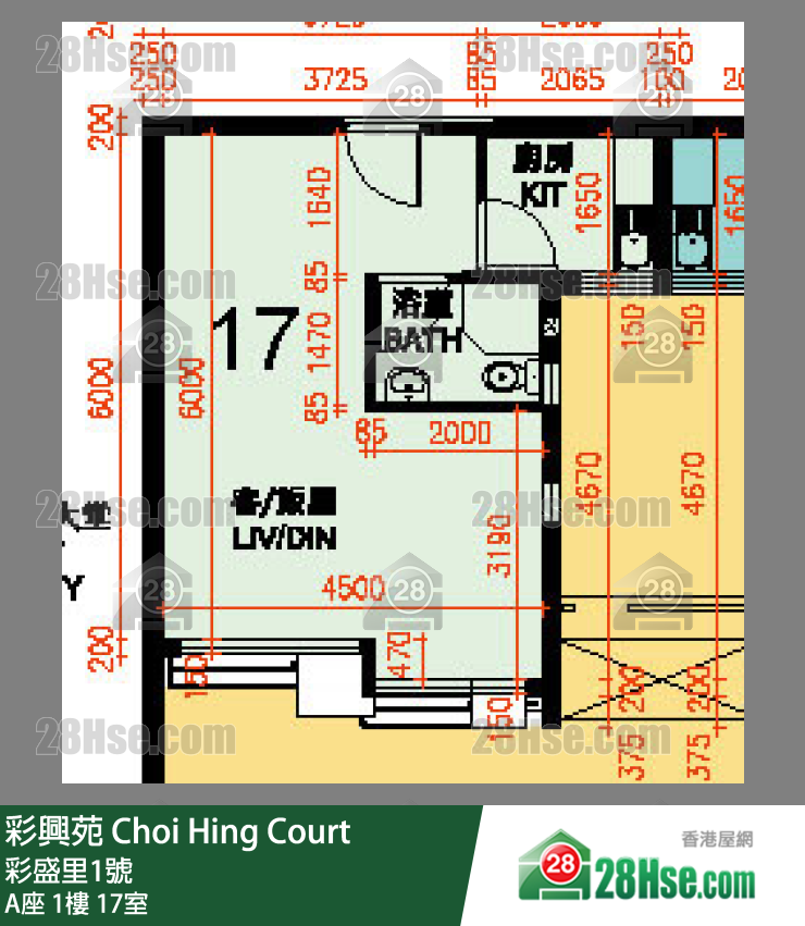彩興苑 A座 1樓 17室 平面圖