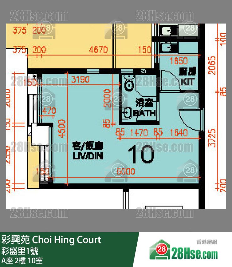 彩興苑 A座 2樓 10室 平面圖
