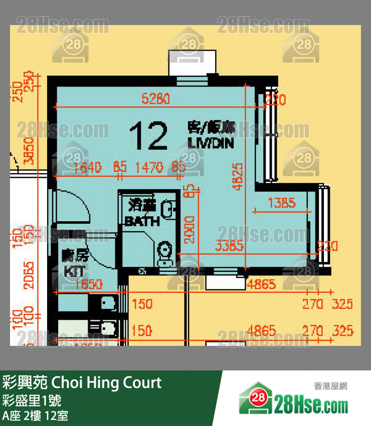 彩興苑 A座 2樓 12室 平面圖