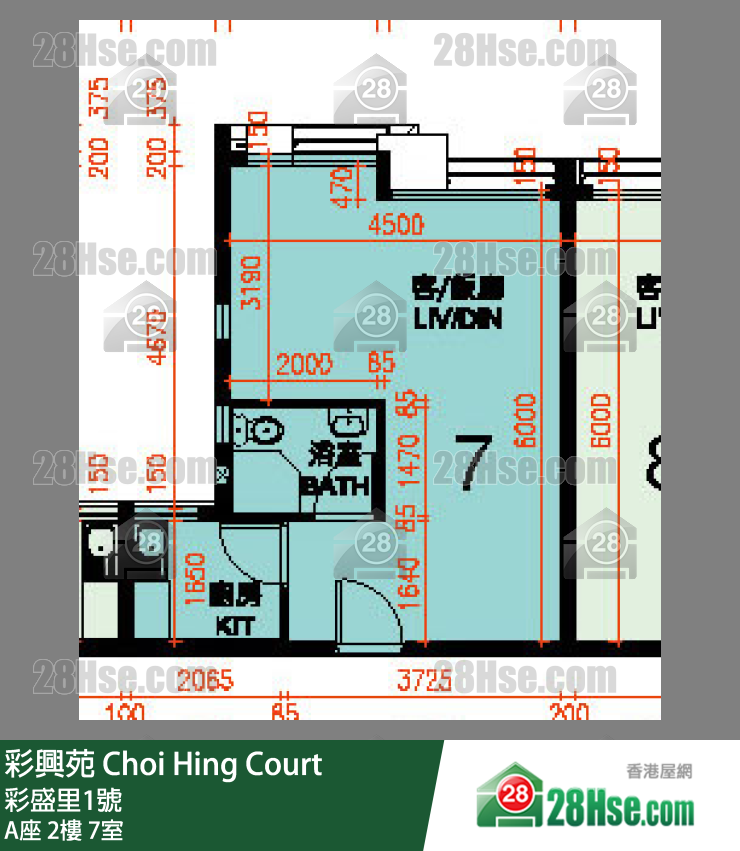 彩興苑 A座 2樓 7室 平面圖