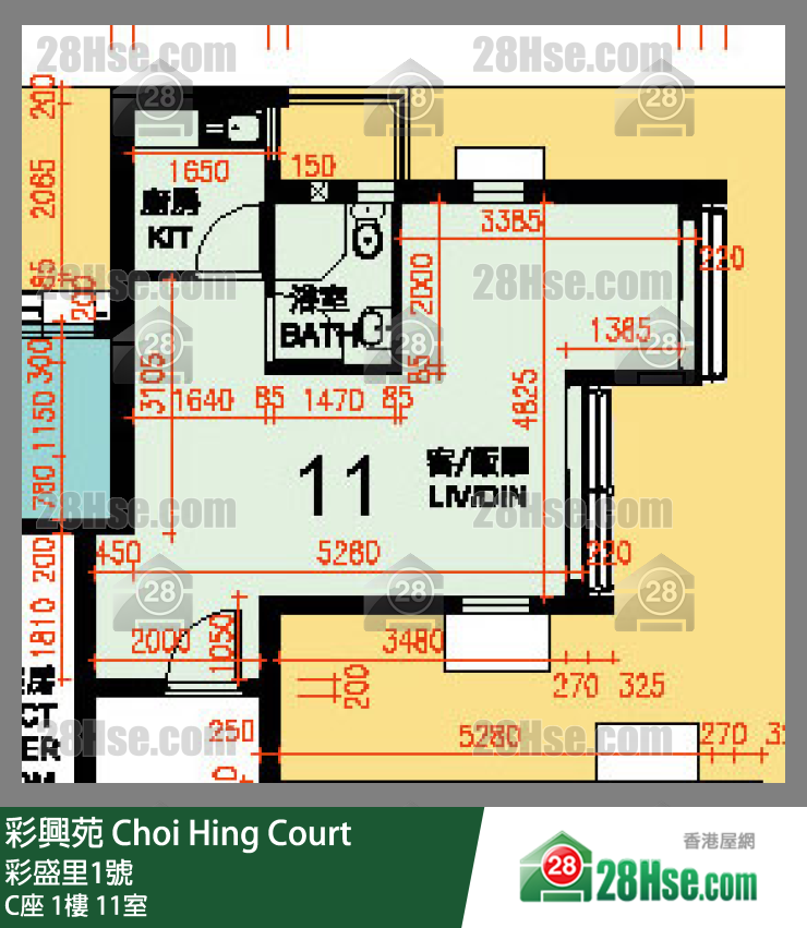 彩興苑 C座 1樓 11室 平面圖