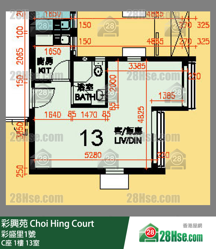 彩興苑 C座 1樓 13室 平面圖