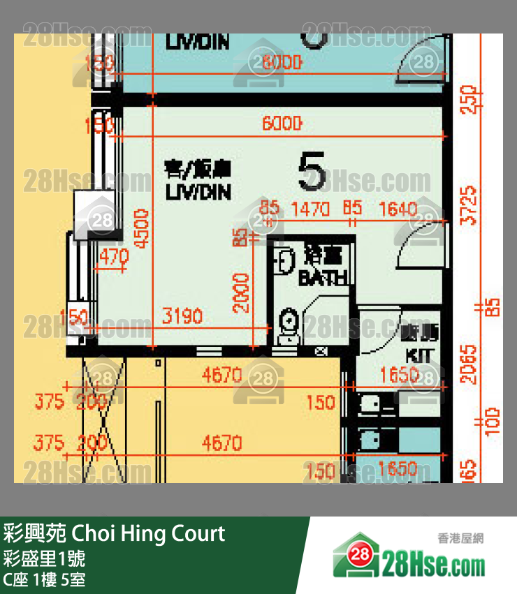 彩興苑 C座 1樓 5室 平面圖