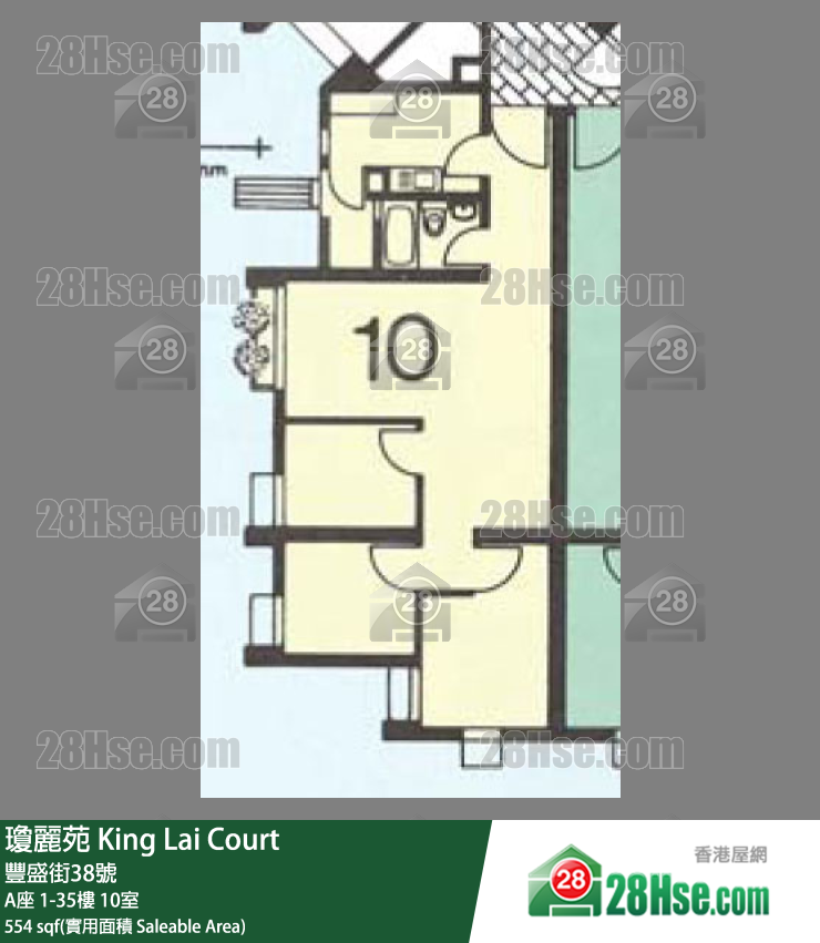 瓊麗苑 A座17樓 10室 平面圖