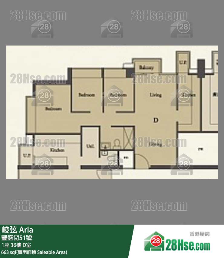 峻弦 1座 36樓 D室 平面圖