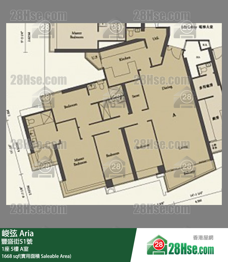 峻弦 单位平面图(由 28Hse 提供)