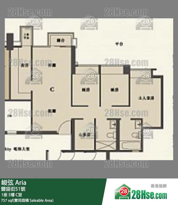 峻弦 1座 5樓 C室 平面圖