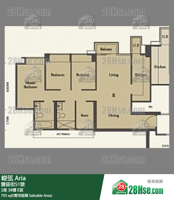 峻弦 2座38樓 E室 平面圖