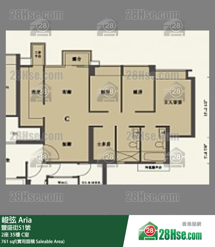 峻弦 2座 35樓 C室 平面圖