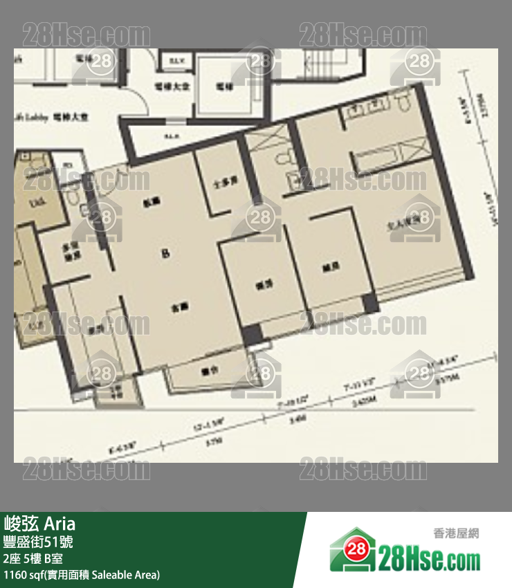峻弦 2座5樓 B室 平面圖