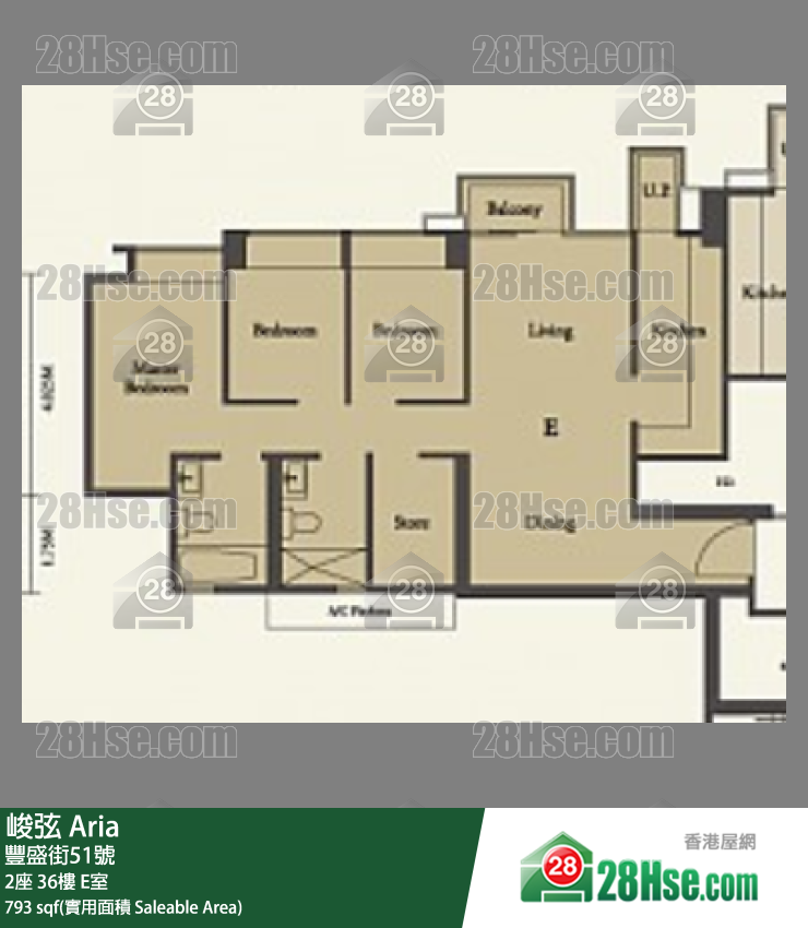 峻弦 2座36樓 E室 平面圖