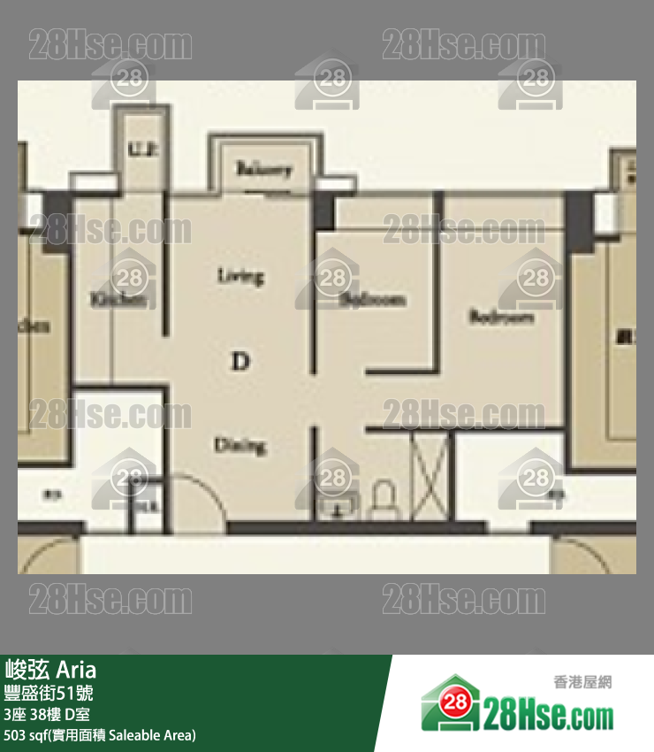 峻弦 3座 38樓 D室 平面圖