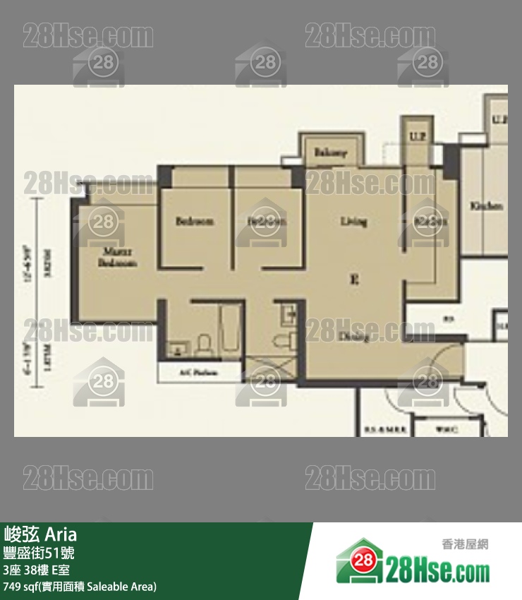 峻弦 3座38樓 E室 平面圖