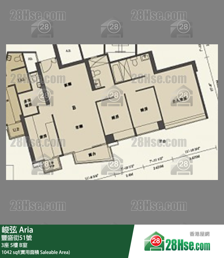 峻弦 3座5樓 B室 平面圖