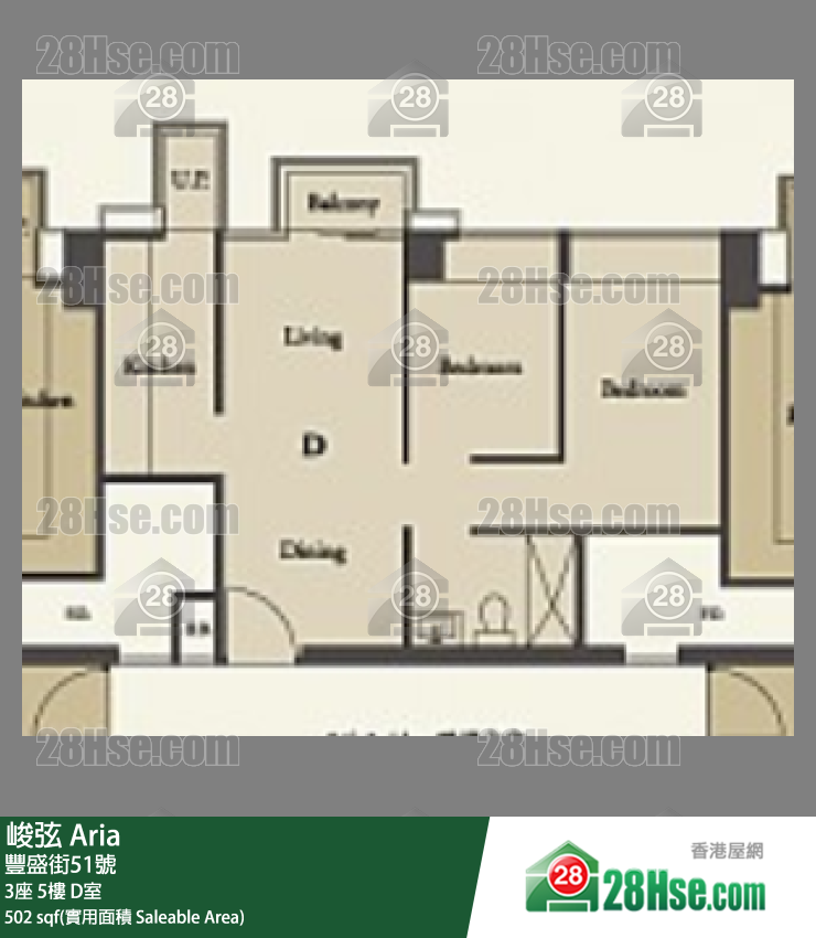 峻弦 3座5樓 D室 平面圖