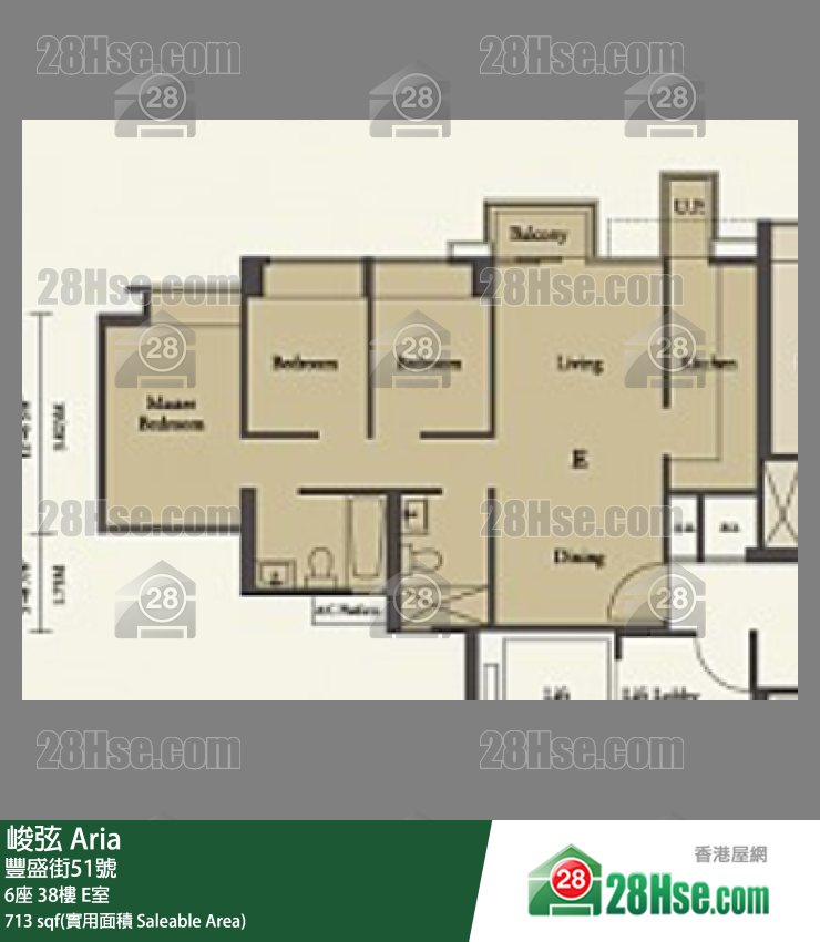 峻弦 6座38樓 E室 平面圖