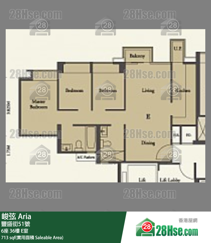 峻弦 6座 36樓 E室 平面圖