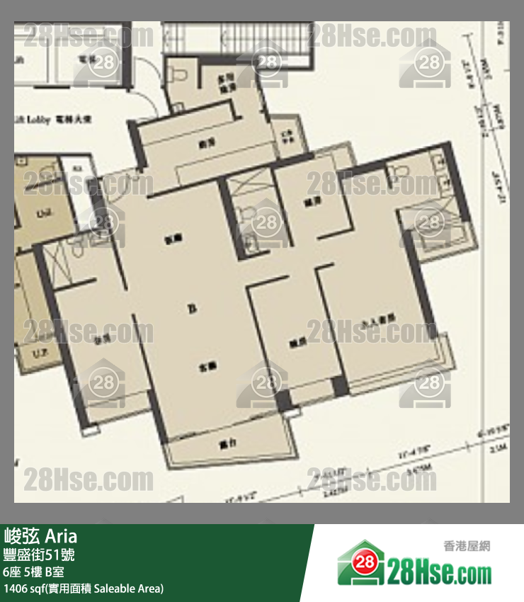 峻弦 6座 5樓 B室 平面圖