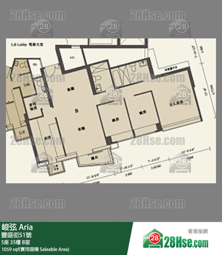 峻弦 5座 35樓 B室 平面圖