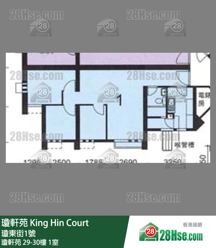 瓊軒苑 瓊軒苑29樓 1室 平面圖