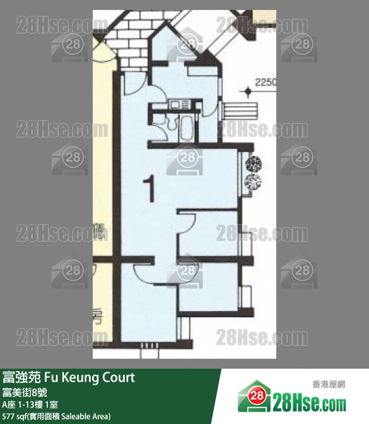 富強苑 A座1樓 1室 平面圖