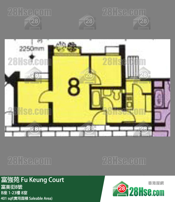 富強苑 B座12樓 8室 平面圖