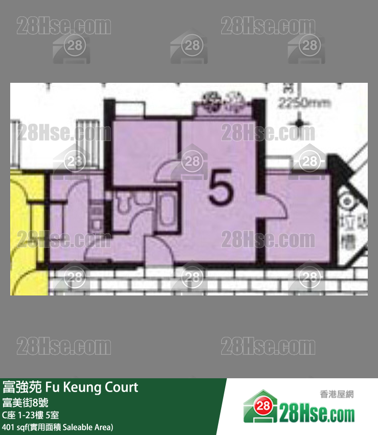 富强苑 C座18楼 5室 平面图