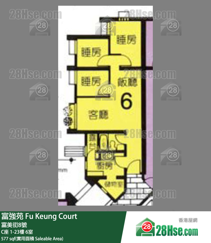 富強苑 C座3樓 6室 平面圖