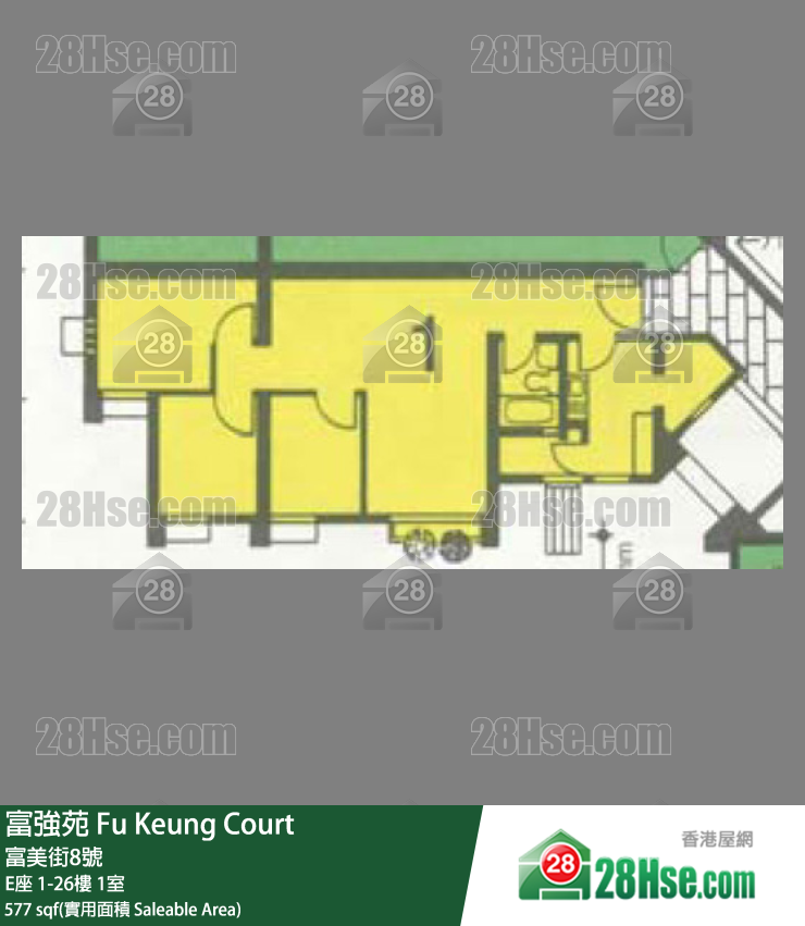 富強苑 E座 25樓 1室 平面圖