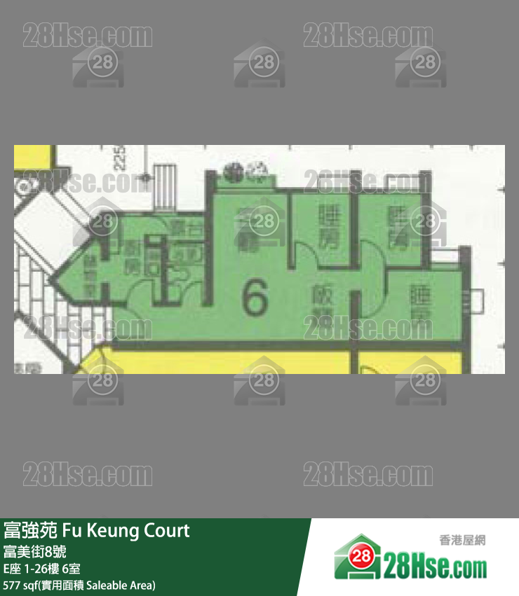 富強苑 E座 9樓 6室 平面圖