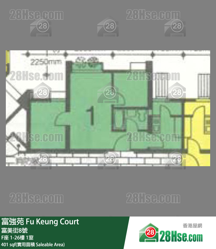 富強苑 F座17樓 1室 平面圖