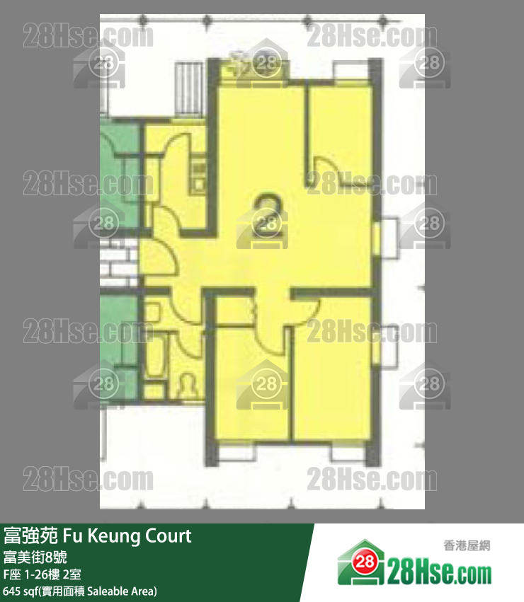富強苑 F座16樓 2室 平面圖