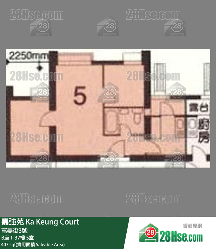 嘉強苑 B座13樓 5室 平面圖