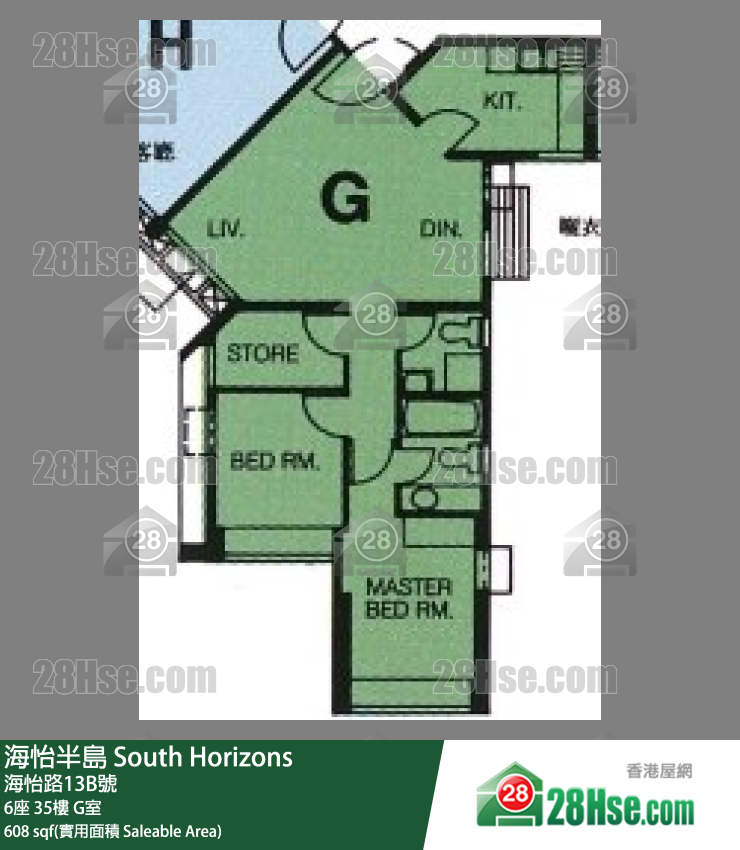 海怡半島 6座 35樓 G室 平面圖