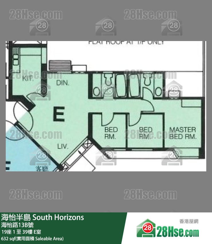 海怡半島 19座26樓 E室 平面圖