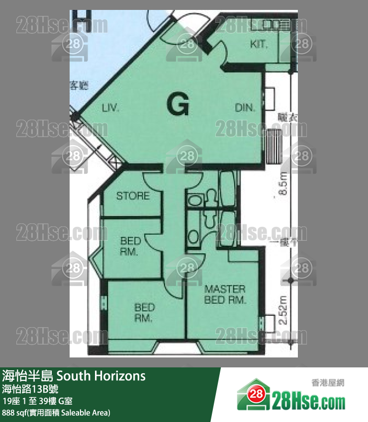 海怡半岛 单位平面图(由 28Hse 提供)