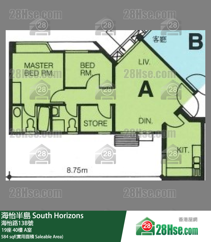 海怡半島 19座40樓 A室 平面圖