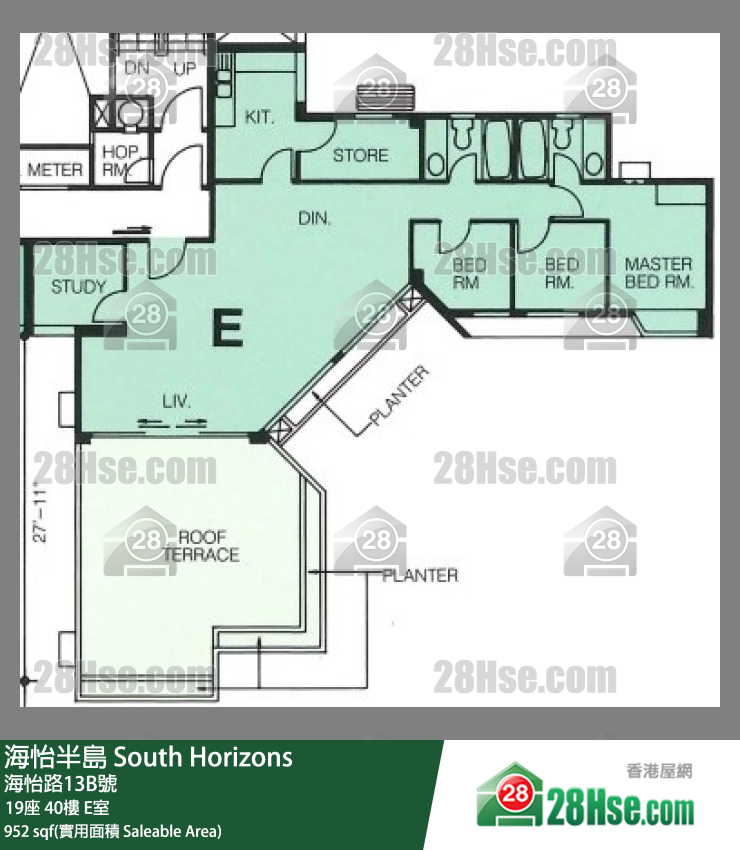 海怡半島 19座40樓 E室 平面圖