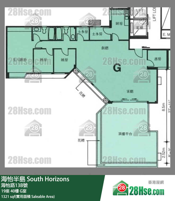海怡半島 19座40樓 G室 平面圖