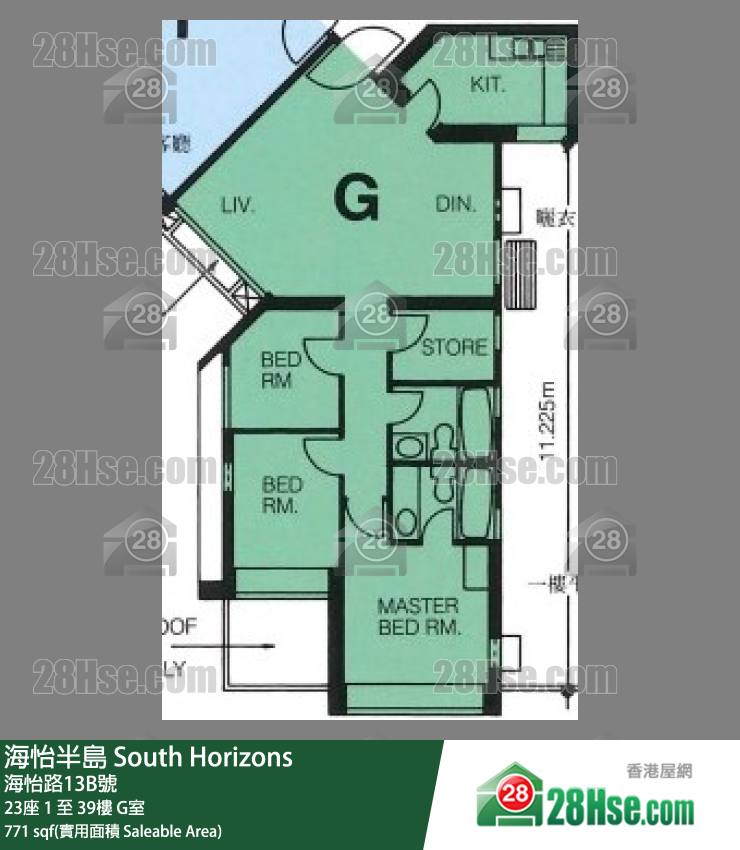 海怡半島 23座1樓 G室 平面圖