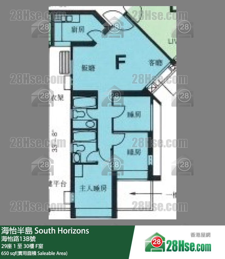 海怡半島 29座11樓 F室 平面圖