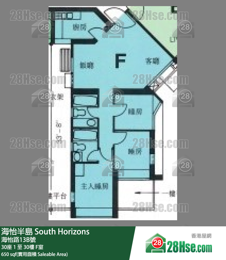 海怡半島 30座8樓 F室 平面圖