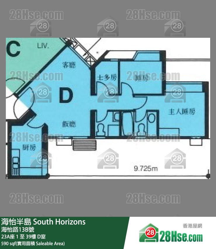 海怡半島 23A座1樓 D室 平面圖
