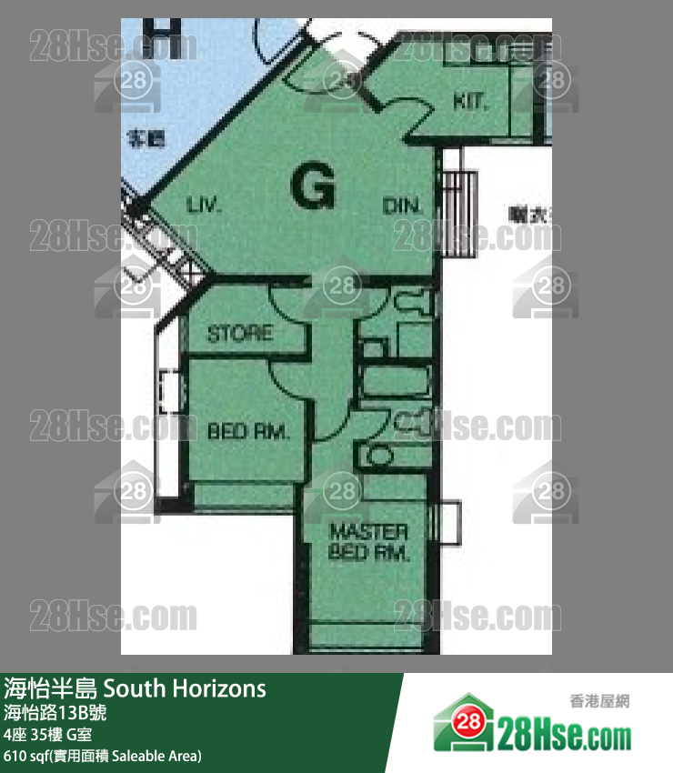 海怡半島 4座 35樓 G室 平面圖