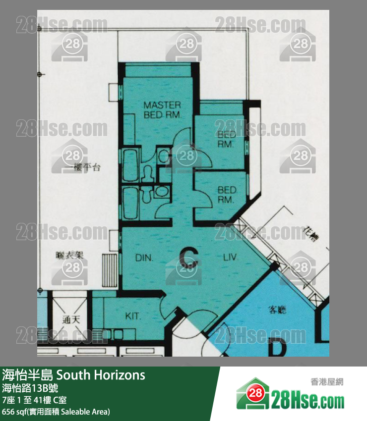 海怡半島 7座 28樓 C室 平面圖
