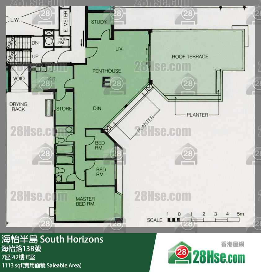 海怡半島 7座42樓 E室 平面圖